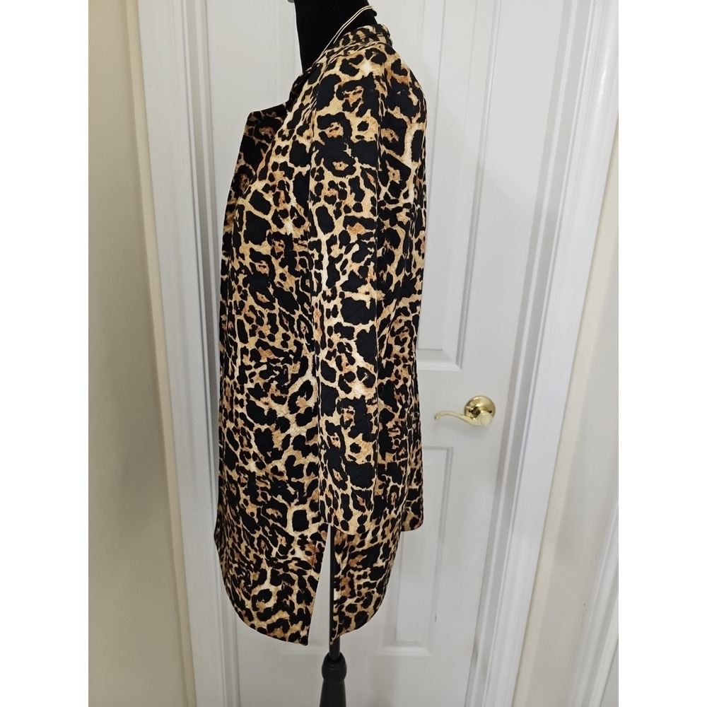 Leopard Print Womens Blazer Medium Mob Wife Career Work Wear - Picture 3 of 6